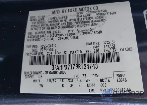 2009 Ford Fusion Sel z USA, uszkodzony, nr VIN 3FAHP02179R124743